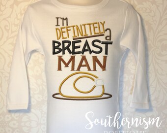 Boys Thanksgiving Shirt, Breast Man Shirt, Baby Personalized Thanksgiving, Fall Shirt, Breastfeeding, funny boys thanksgiving, baby boy