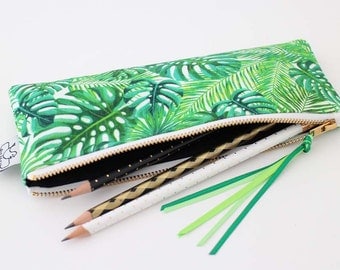 Tropical pencil case//Tropical pencil pouch//Pencil case//Pencil pouch//School supplies//Original ANJESY Designs.