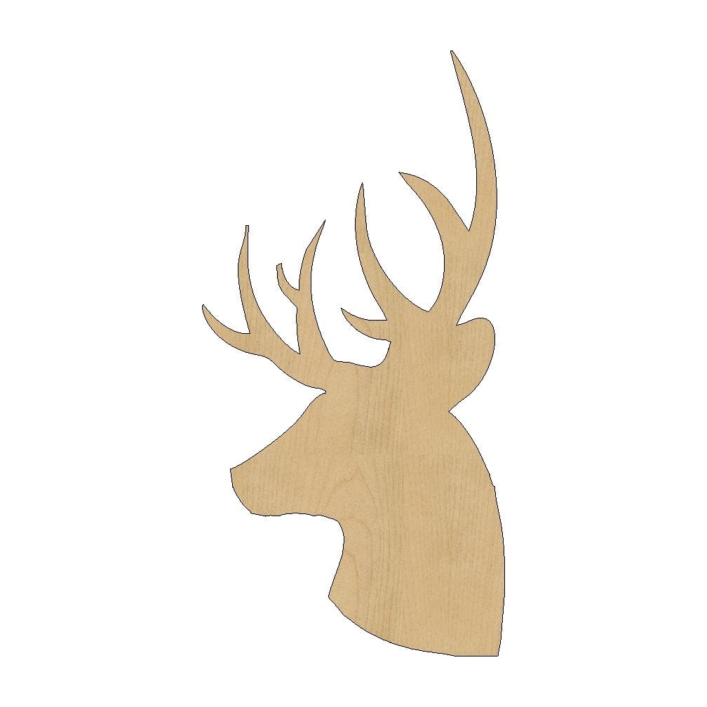 Deer Head Cutout Shape Laser Cut Unfinished Wood Shapes Craft