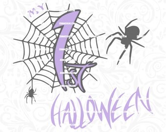 1st halloween svg, Halloween svg - Halloween svg files - spider svg - first halloween svg - .DXF .SVG, .PNG - commercial use svg