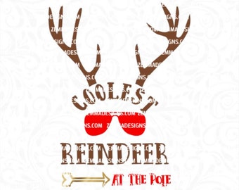 Reindeer svg - Coolest reindeer svg - christmas reindeer svg - boy christmas svg - svg boy - christmas boy svg - commercial use svg - elf