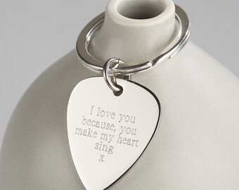 Personalised Plectrum Keyring-engraved plectrum keyring-personalised guitar pick-personalised gift for Father's Day-engraved guitar pick