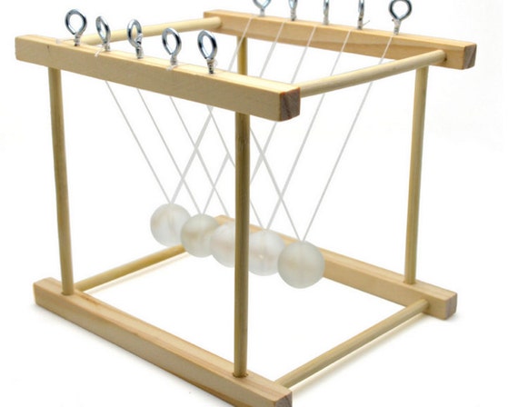 DIY wooden Newton's cradle science study tool by salesfromfactory