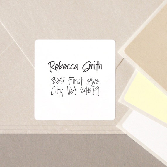 HANDWRITTEN font return address label stickers modern