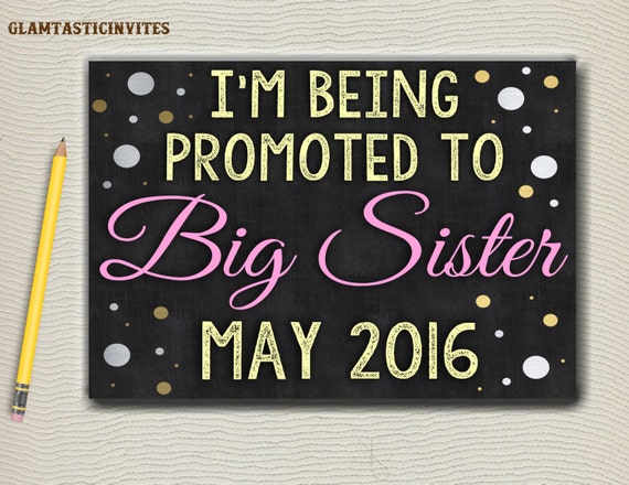 Big Sister Chalkboard Sign I'm going to be a BIG SISTER