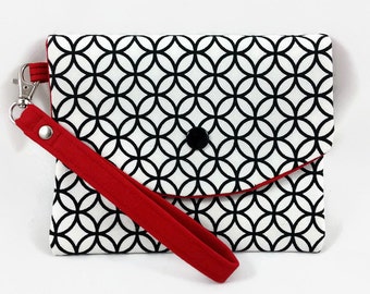 Black & White Smartphone Wristlet - Wristlet - Clutch - iPhone Wristlet - Smartphone Wallet - Gift for Her