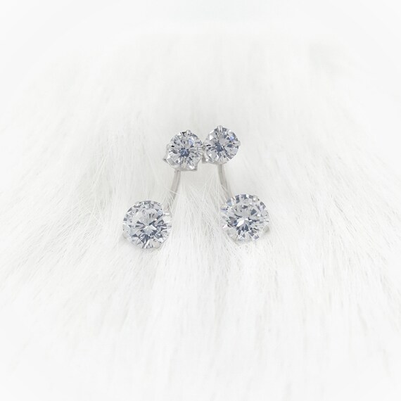 Cuff Silver Diamond Earrings by yenniyarrow on Etsy