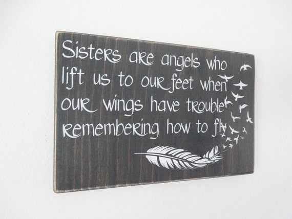 Sister Sign Custom Hand Painted 12 x 7 Wood Sign