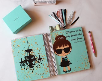 Happy Planner Cover Set: "Audrey Hepburn", 10 Mil Laminated