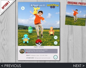 Pokemon GO Invitation - Pokemon GO Birthday Party - Pokemon Invite - Fully Customizable Digital File