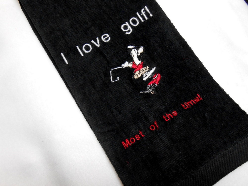 Golf towel funny golfer gift personalize golf embroidered