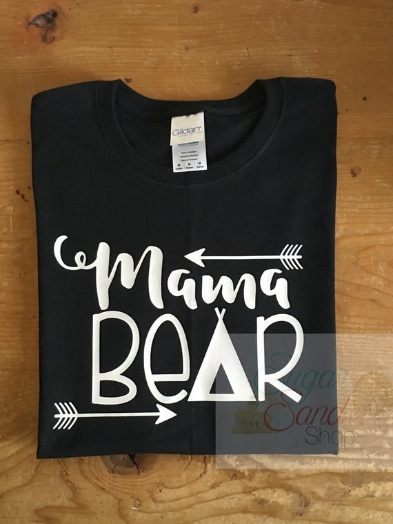 Items similar to Mama Bear Shirt, Mama Bear Black T Shirt, Mom Shirt ...