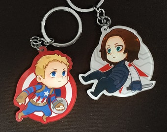 Stucky / Winter Soldier / Captain America / Steve Rogers / Bucky Barnes / Avengers / keychains
