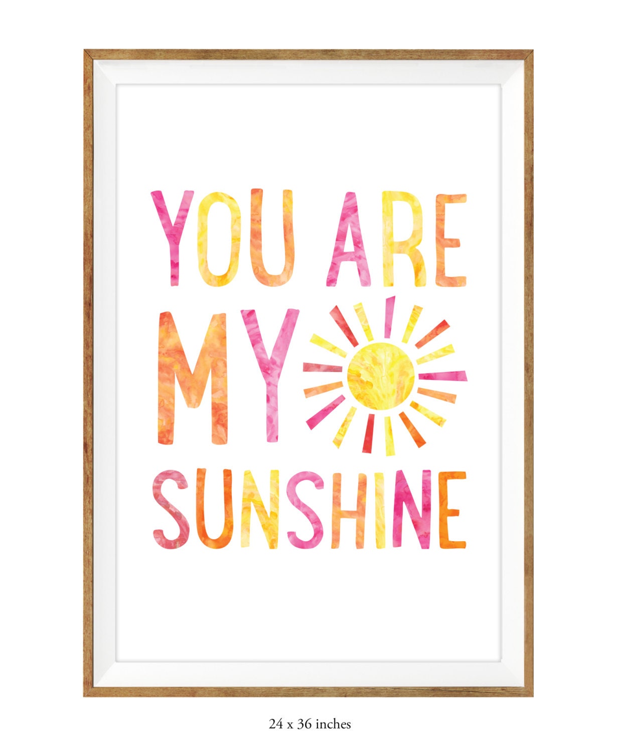 You Are My Sunshine Wall Art Printable Wall Art 24 x 36