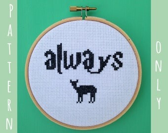 Harry Potter Cross Stitch Pattern -- "Always" with Doe