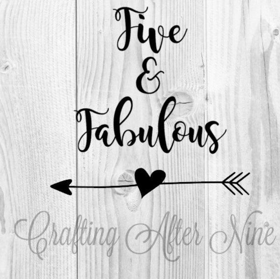 Download Five and Fabulous SVG Fifth Birthday SVG 5th Birthday Svg