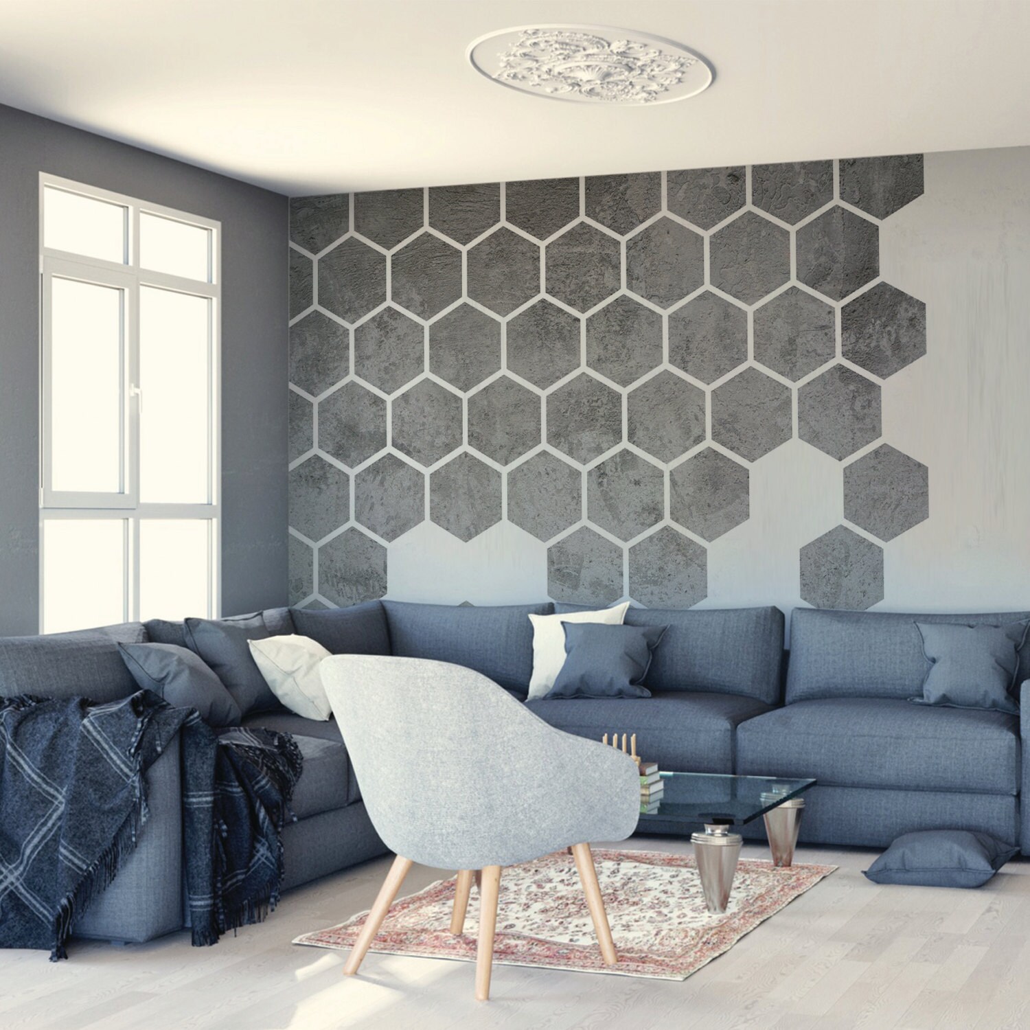 Removable Concrete Self Adhesive Wall Decal