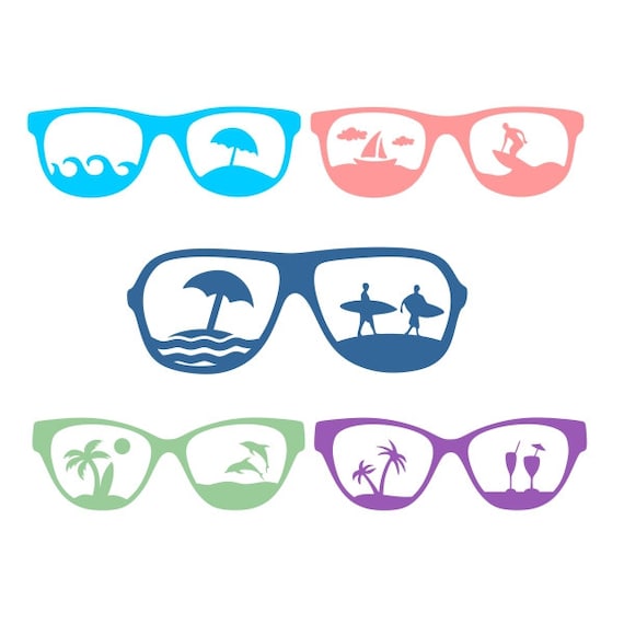 Download Beach Sunglasses Design SVG DXF EPS use with Silhouette