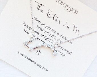 Silver Big Dipper Necklace, big dipper necklace, bigdipper necklace, dainty, minimalist, necklace, inspirational, constellation