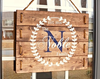 Anniversary Gift for Parents- Personalized Wedding Gift- Front Porch Decorations- Custom Wood Personalized Signs- Rustic Home- PRE-ORDER