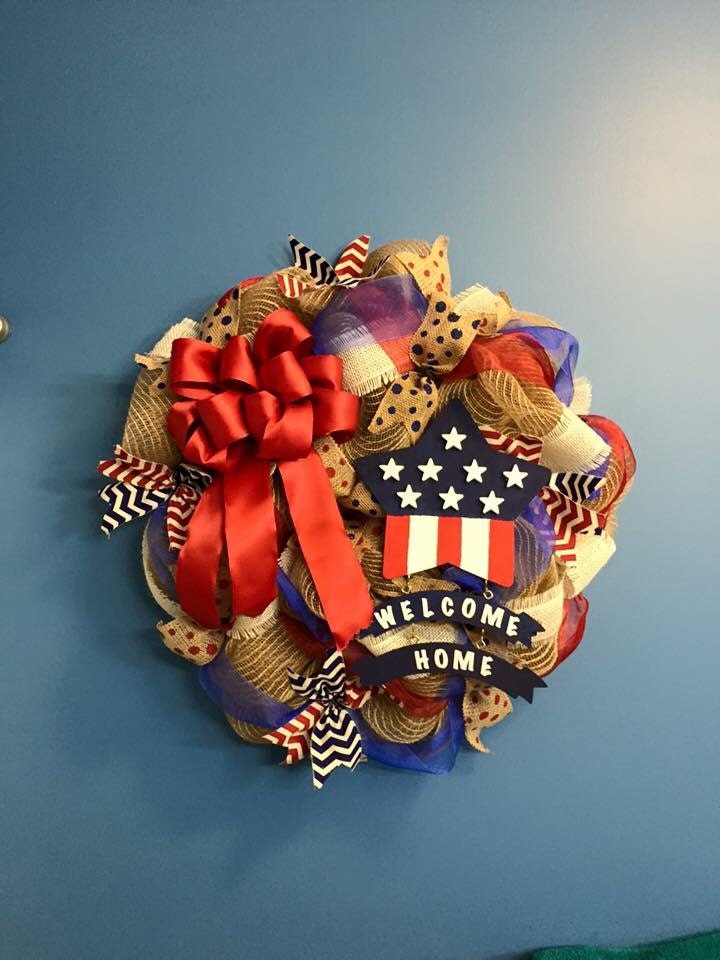 4th of July decor Welcome Home Patriotic Wreath Memorial Day