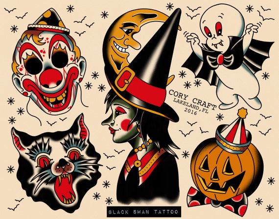 Halloween Tattoo Flash