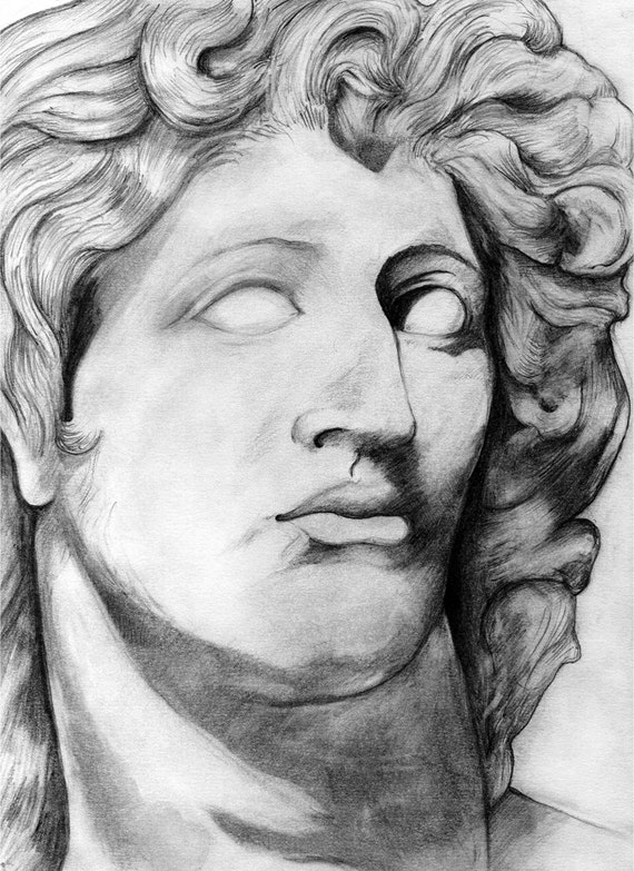 Items similar to Alexander the Great - Original Pencil Drawing on Etsy