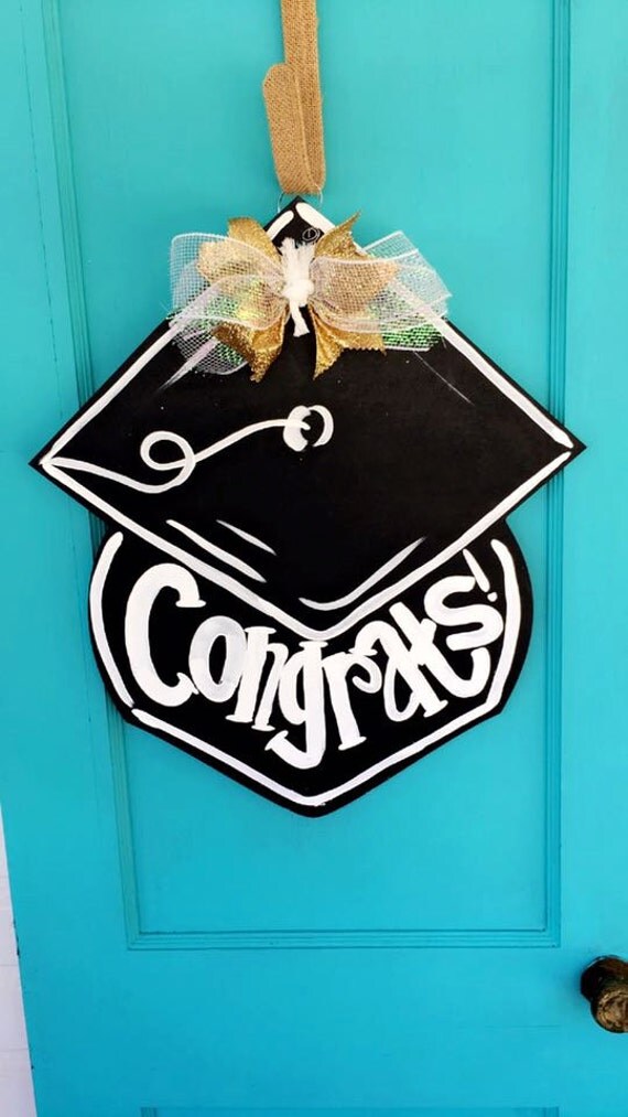 Wooden Graduation Cap Doorhanger