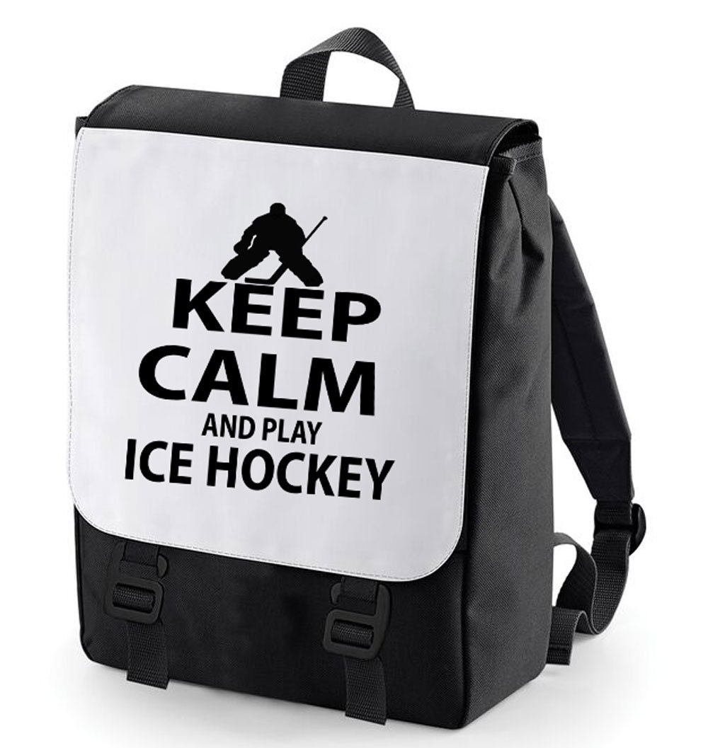 Keep Calm and play Ice Hockey Backpack Bag perfect for school