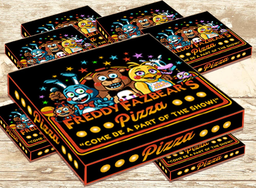 Five Nights At Freddy's Pizza Label-FNAF Pizza by HappyKidsPrint