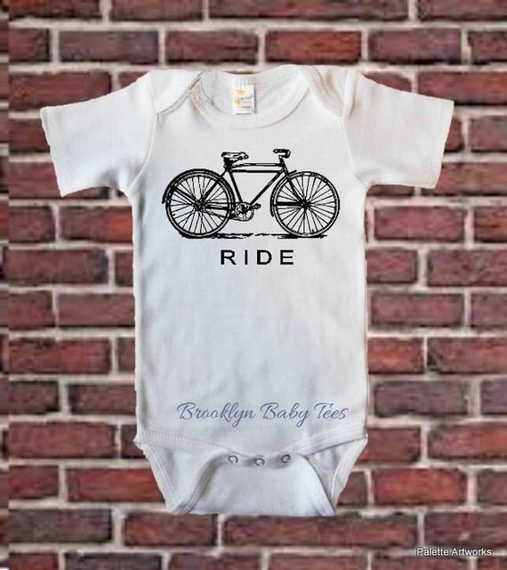 Bicycle Onesie Bicycle Baby Clothes Bicycle by BrooklynBabyTees