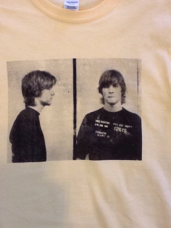 kurt cobain mugshot shirt