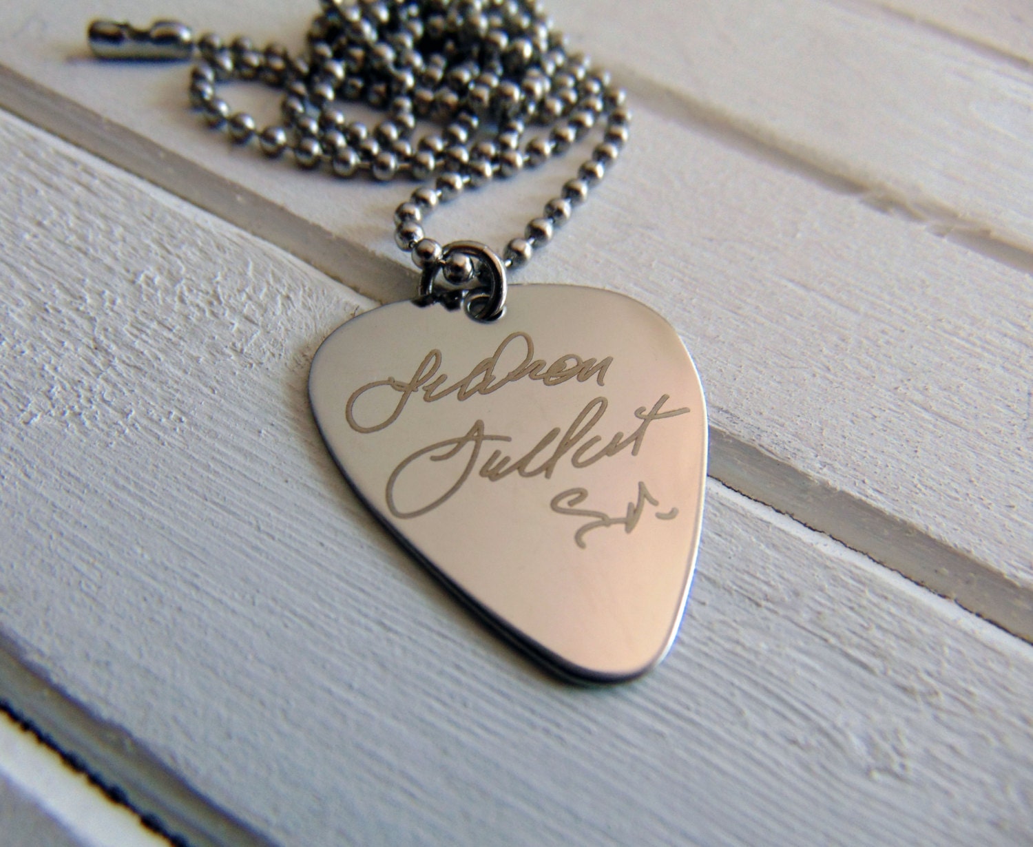 Guitar Pick Key Chain, Your Handwriting Keychain or Font