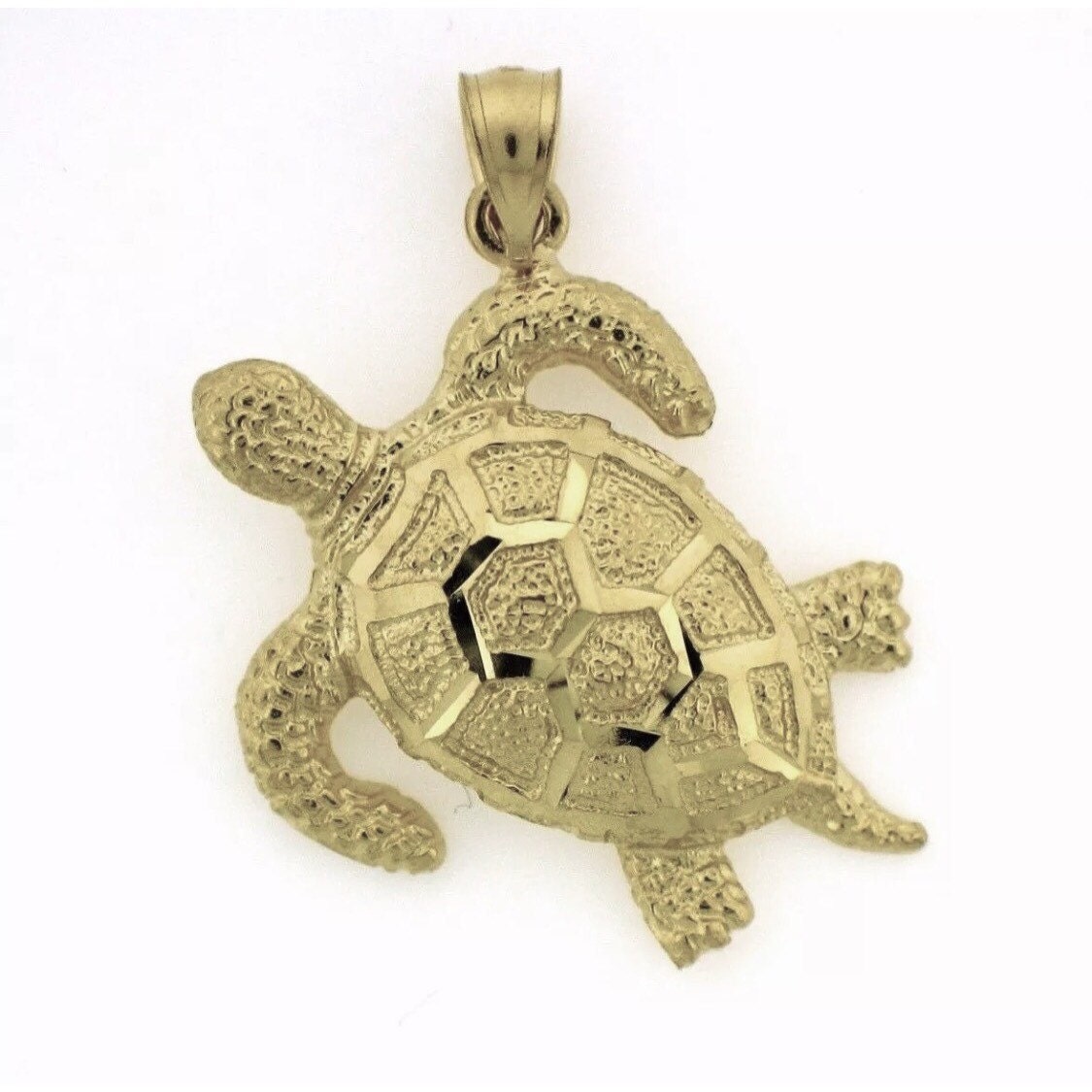 14k gold hawaiian turtle honu pendant by Kingofss925 on Etsy