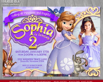 Sofia the First Invitation - Princess Sofia Invite - Sofia the First Birthday Invitation - Sofia Birthday Party with photo