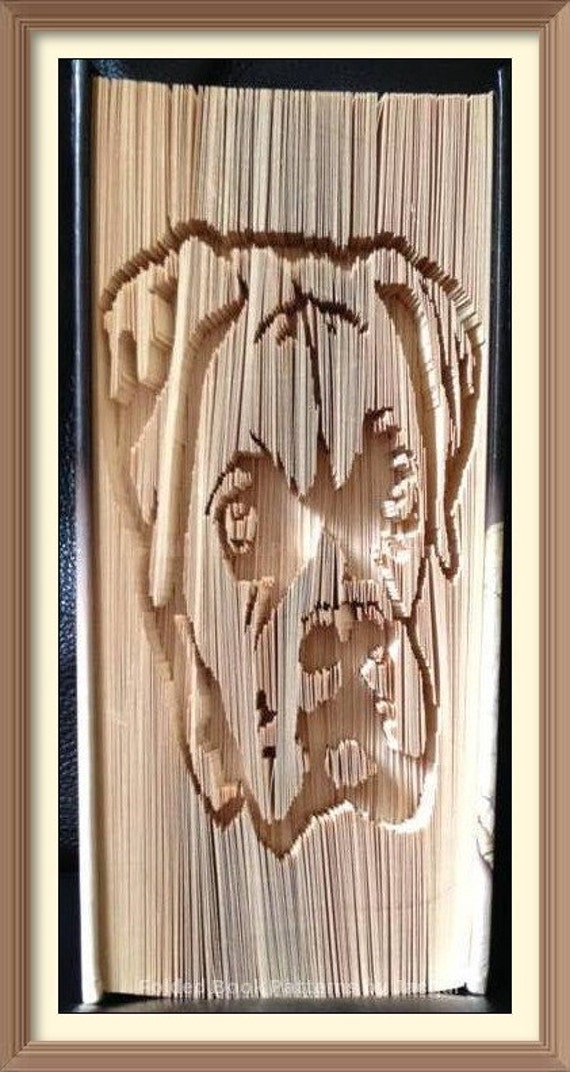 Boxer Dog Head Book Folding Pattern