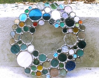 Confetti rim glass / stained glass / stained glass / Tiffanytechnik