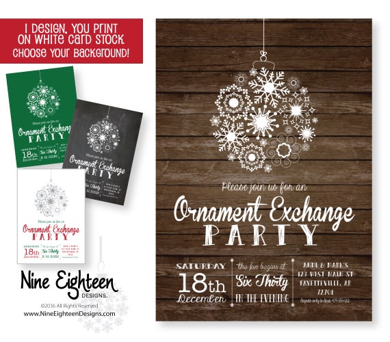 Ornament Exchange Invitations 4