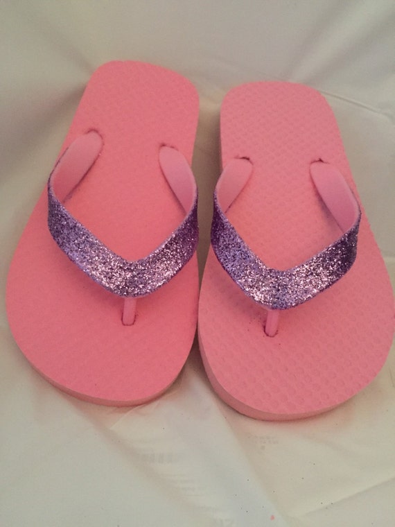 Items similar to Girls Flip Flops , Glitter , Flip Flops , Girls ...