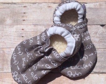 Science Shoes - Chemistry Print - Unisex Baby Booties - Unisex Baby Shoes - Soft Soled Baby Shoes - Baby Shower Gifts - Gender Reveal Gifts