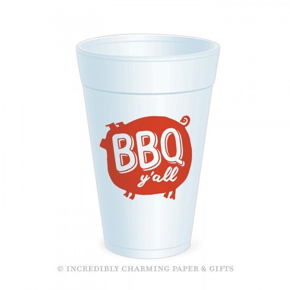 bbq party cups Barbecue Cups Hog Cups Pig Cups Barbeque