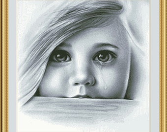 Do not cry, Cross Stitch Pattern in PDF for Instant Download