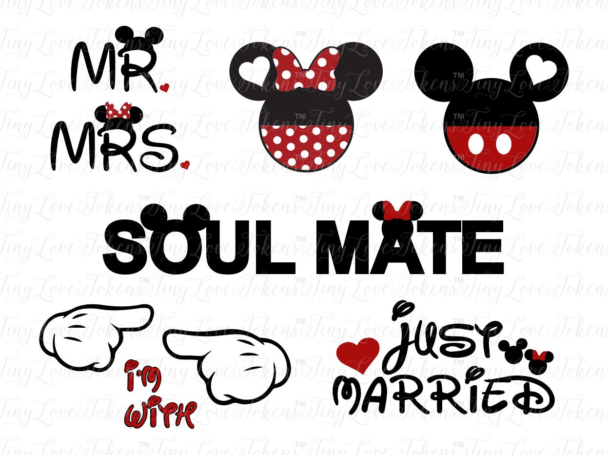 Download Disney Mr. and Mrs. Wedding Anniversary SVG Design for