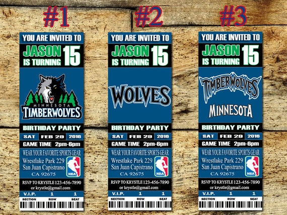 Minnesota Timberwolves Birthday Invitation by SportfunDigital