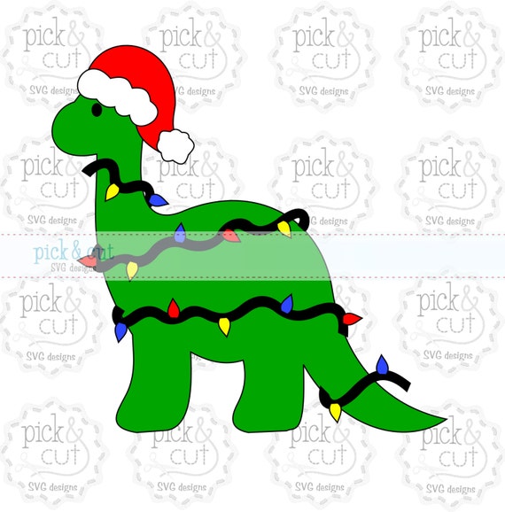 Download Christmas Dinosaur with Lights SVG DXF EPS by PickandCut ...