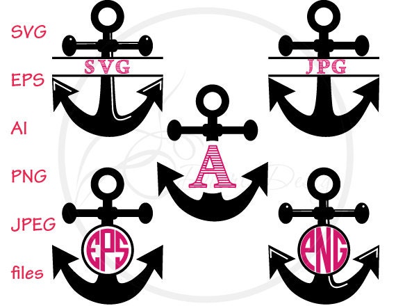 Download Anchor Monogram SVG Anchor svg split monogram SVG by ...