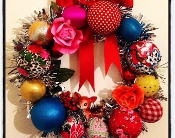 32cm Christmas Kitsch Wreath - Made to Order