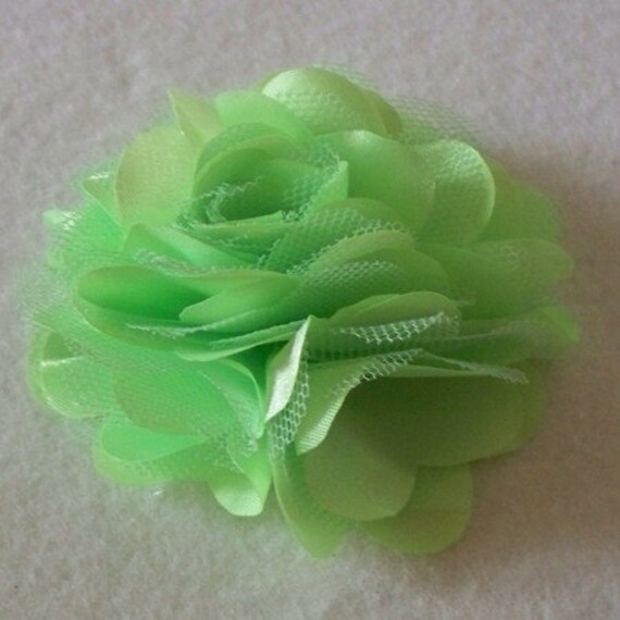 market327 Satin Mesh Flower Applique Embellishment, Sateen Flower