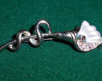 Vintage lilac flower brooch pin