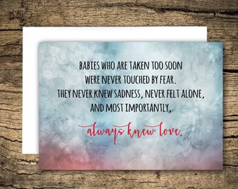 loss of baby, miscarriage - sympathy card, grief card, bereavement card